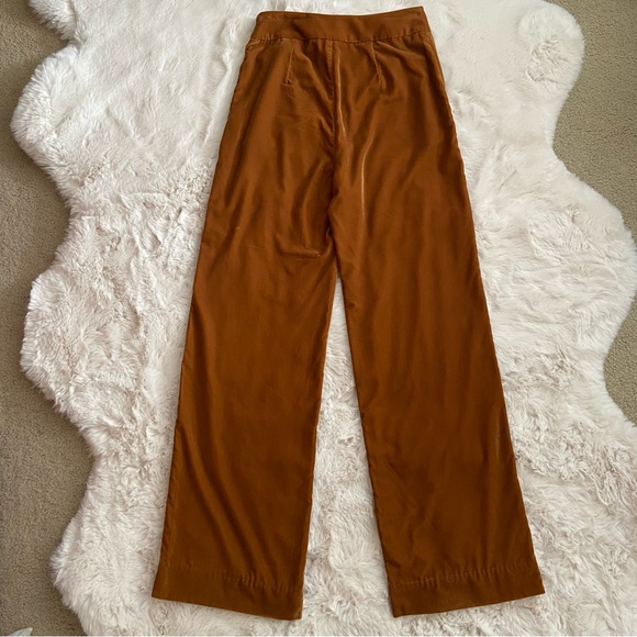 & OTHER STORIES High Waisted Velvet Trousers Burnt Orange - Picture 2 of 8